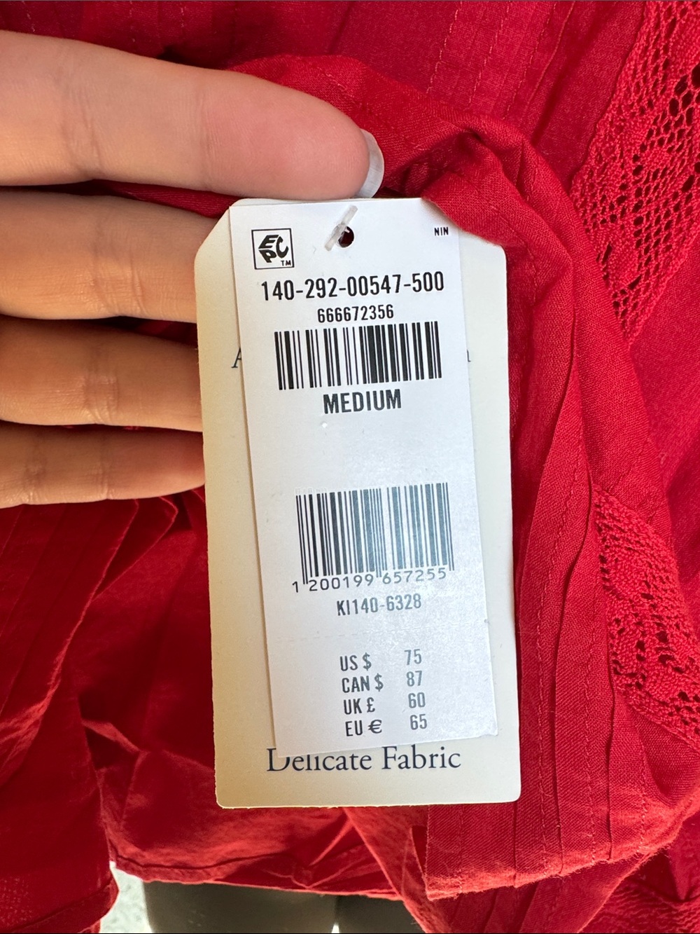 Abercrombie & Fitch Red Lace Trim Tank Top - Picture 2 of 5
